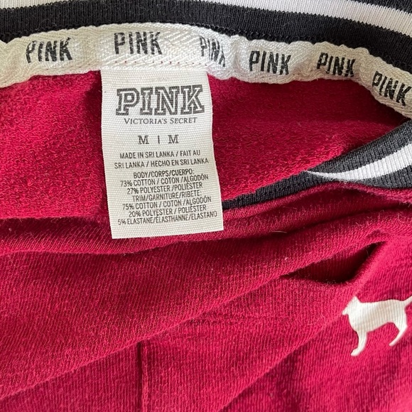 Victoria’s Secret PINK Crimson Red Varsity Crew French Terry Pullover Sweatshirt - Picture 4 of 8